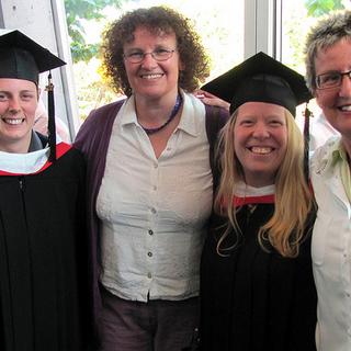 Michelle, Rachel, Liz, & Catherine Colleagues from Psychology & Global Studies with graduands. 